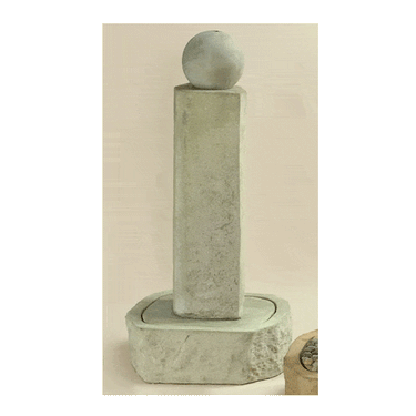 Rock Pillar Outdoor Cast Stone Garden Fountain With Ball Fountain Tuscan